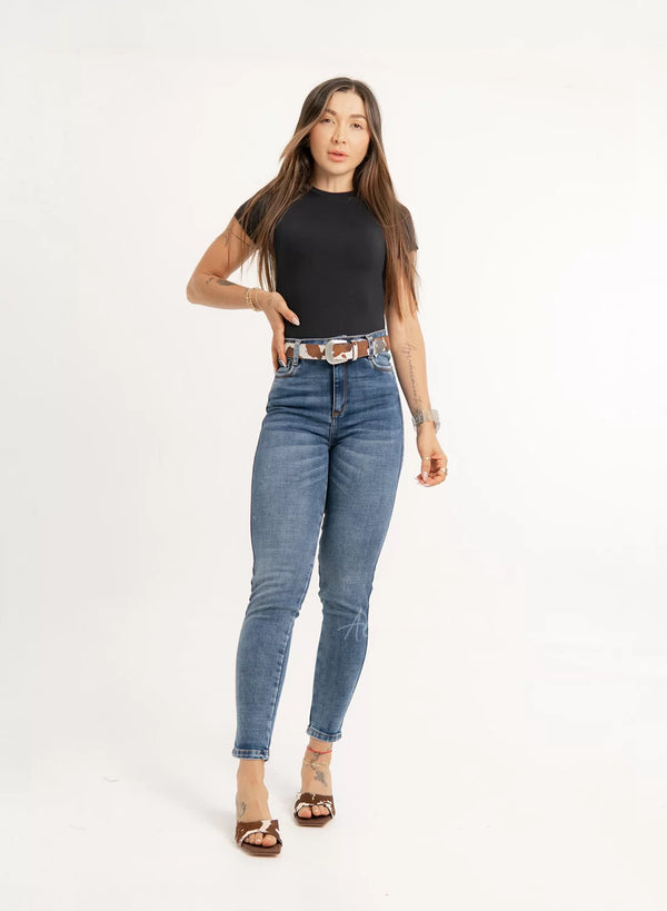 Jean Skinny Zigor Tiro Alto - Azul Medio