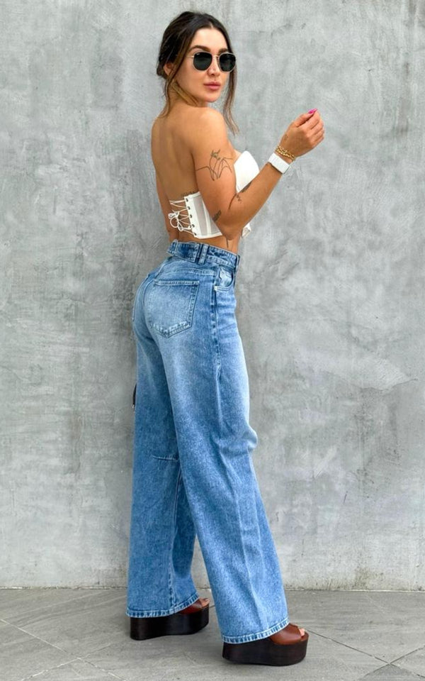 Jean Flare Blow Tiro medio