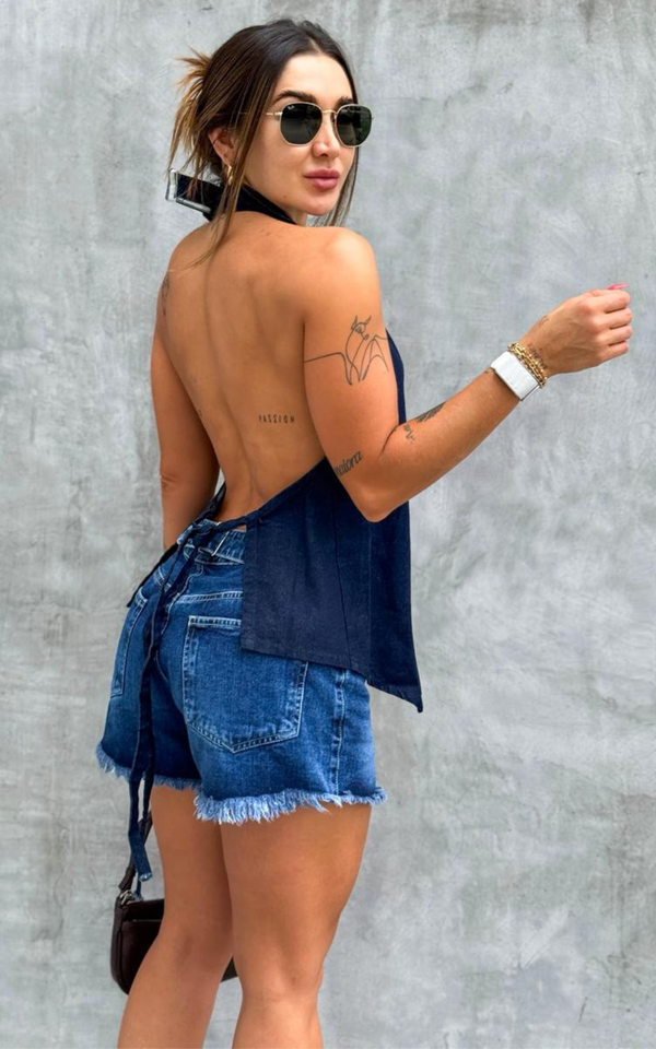 Mini Short Denim Blow Tiro Medio