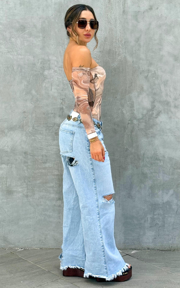 Jean Wide Leg Cora Tiro bajo