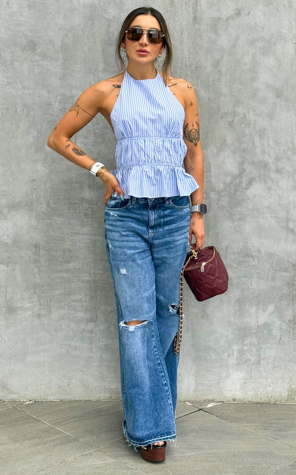 Jean Wide Leg Cora Tiro bajo