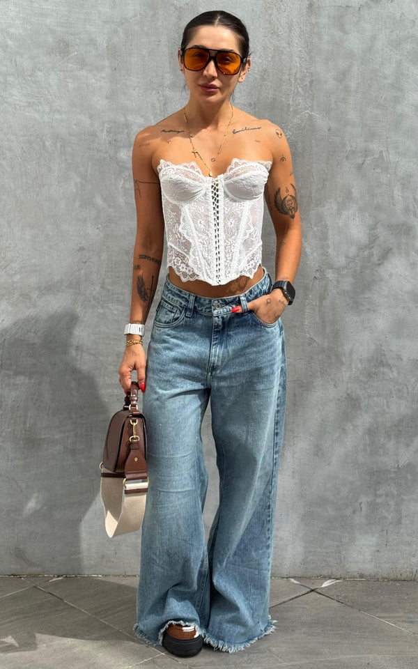 Jean Wide Leg Cora Tiro bajo