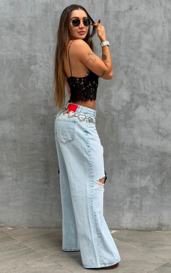 Jean Wide Leg New Cora Tiro bajo