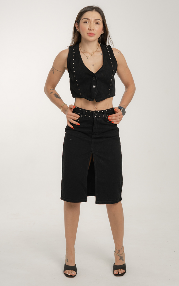 Denim Falda Night Tiro Medio