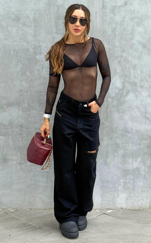 Jean Baggy Loki Tiro Medio - Black