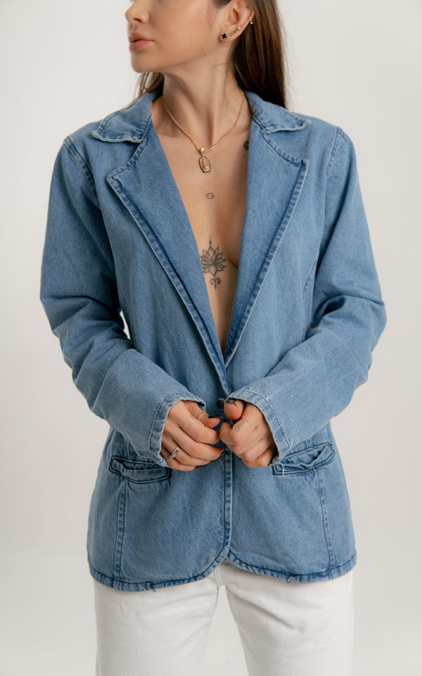 Blazer Denim Love Tela Rígida Liviana