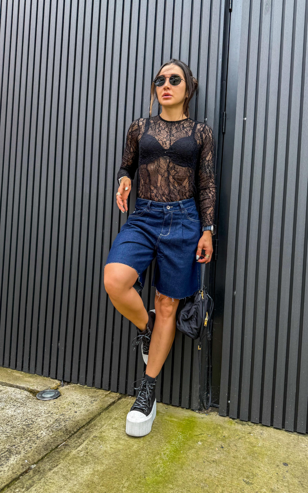 Bermuda Wide Leg Reven Tiro bajo