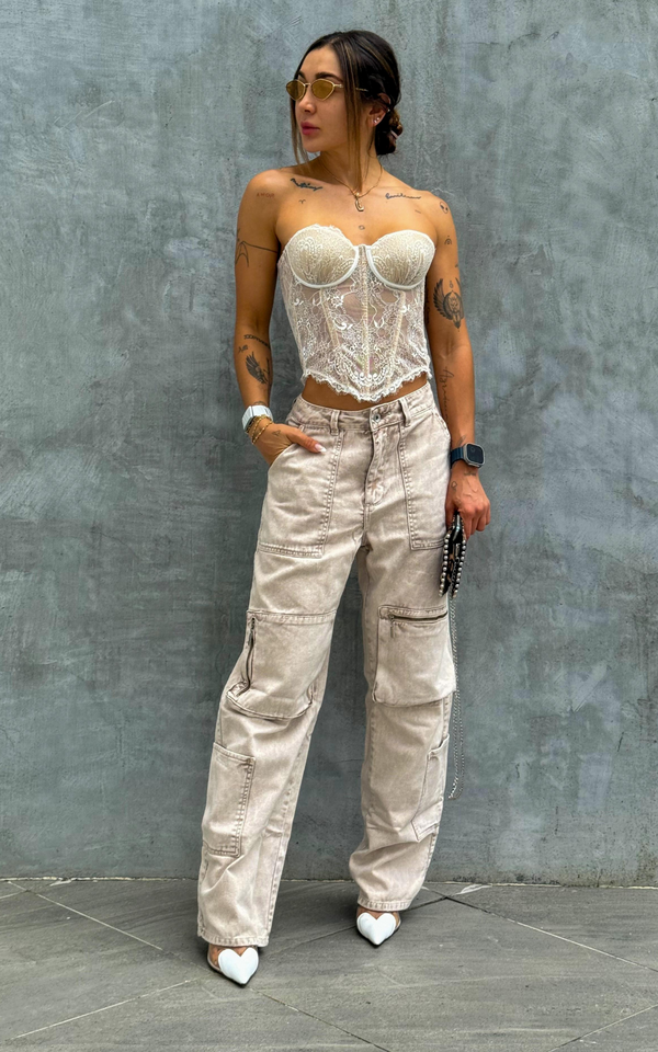 Jean Cargo Sweet Tiro bajo