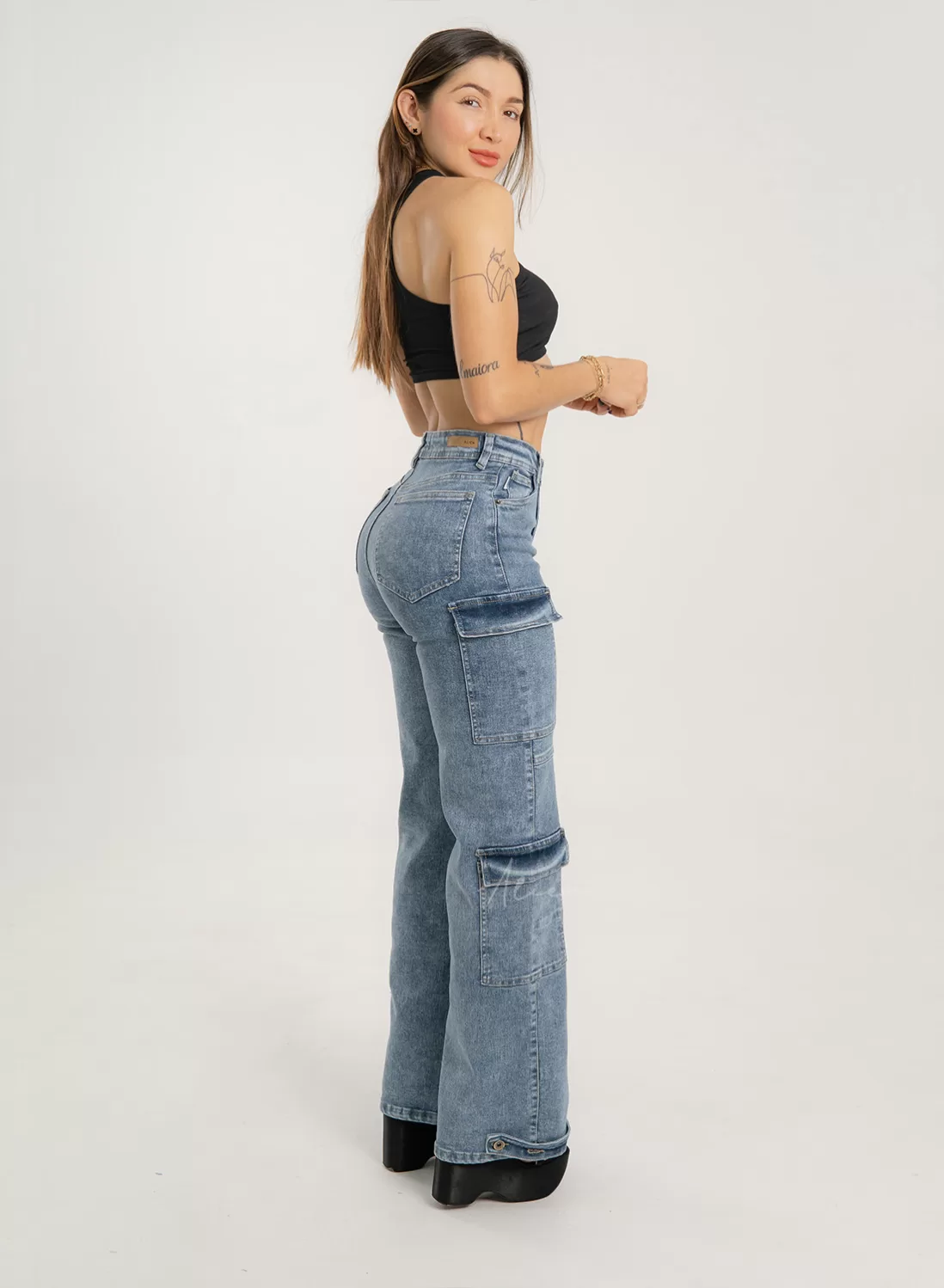 Cargo Jeans de Mujer Lee 2 Tiro Medio
